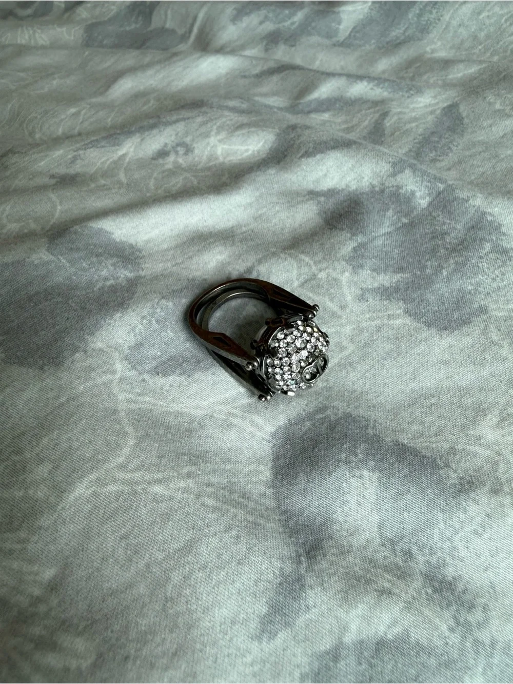 Silver Crystal Cluster Statement Ring - Silver